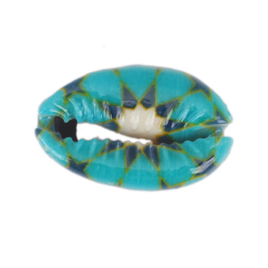 Charm  bead , snail conch, blue star - 2