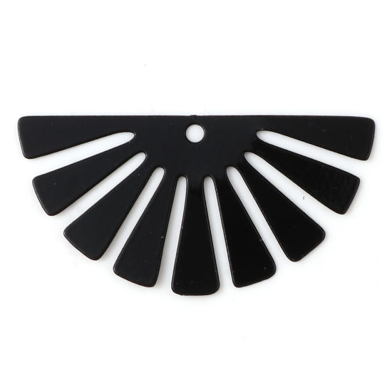 Charm Painted flower  Black