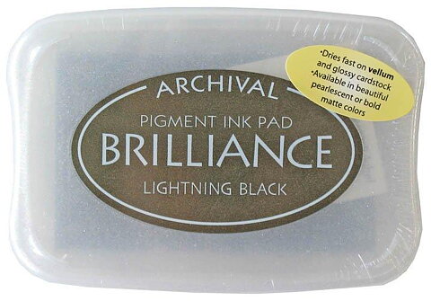 Stämpeldyna pärlemorskimrande Brilliance Lightning Black  75x 50 mm