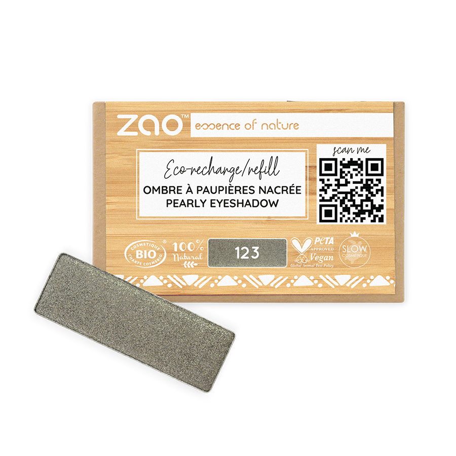 ZAO Refill Rectangle Eye Shadow 123 Grey Khaki