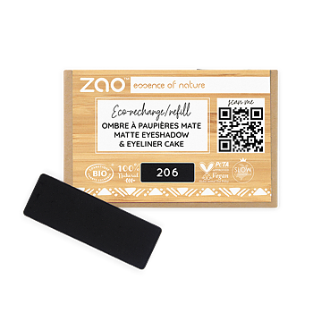 ZAO Refill Rectangle Eye Shadow & Eyeliner Cake 206 Black