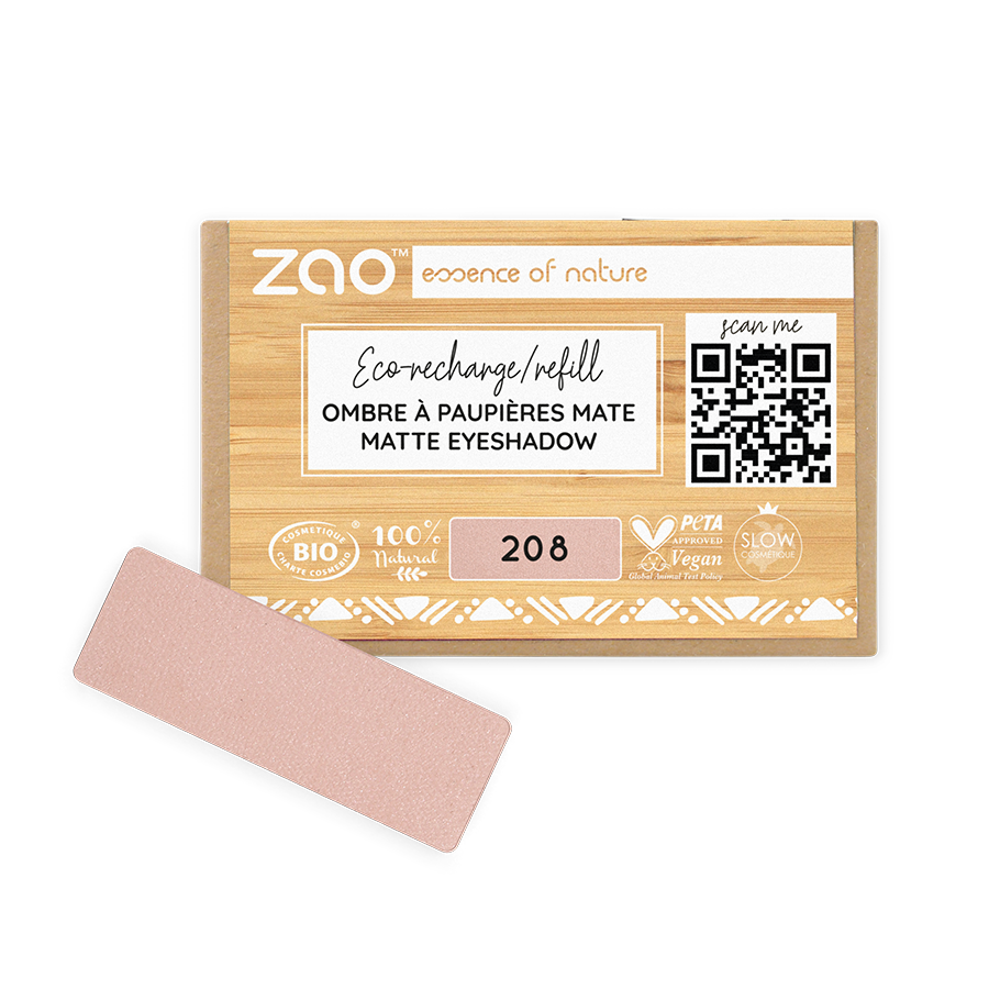 ZAO Refill Rectangle Eye Shadow 208 Pink nude