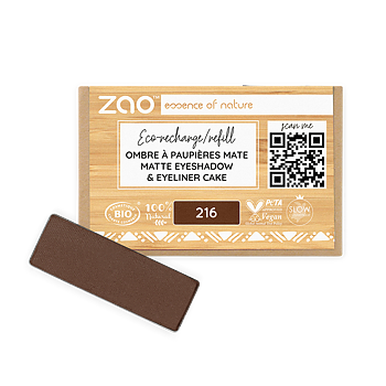 ZAO Refill Rectangle Eye Shadow & Eyeliner Cake 216 Brown