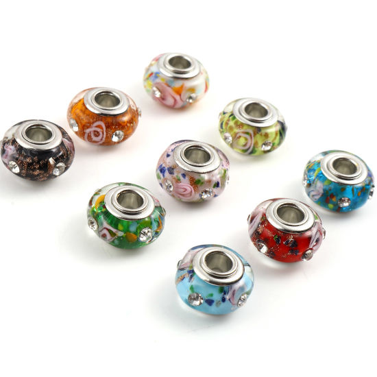 Charm , Glass Swirl rhinestone - 2