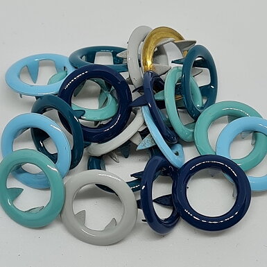 Blandade Blå Ringar tryckknapp (20 pack)