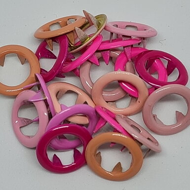 Blandade Rosa Ringar tryckknapp (20 pack)