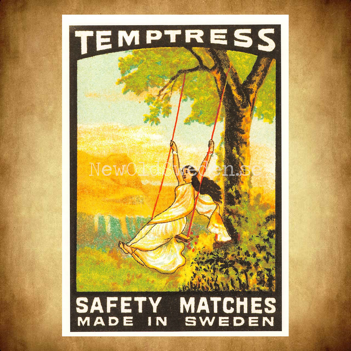 SAFETY MATCHES SWEDEN - TEMPTRESS - Vykort A5 - 2