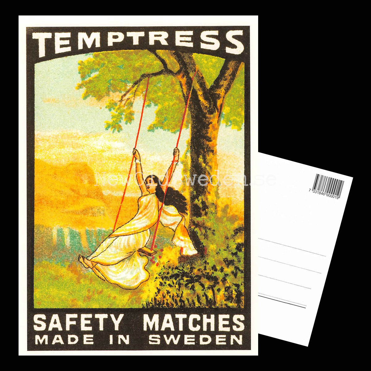 SAFETY MATCHES SWEDEN - TEMPTRESS - Vykort A5 - 3