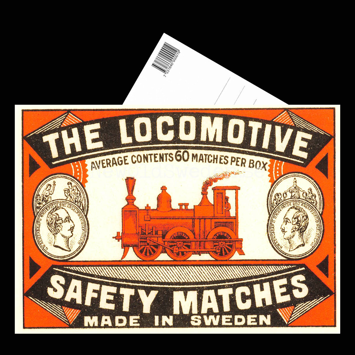 SAFETY MATCHES SWEDEN - THE LOCOMOTIVE - Vykort A5 - 3