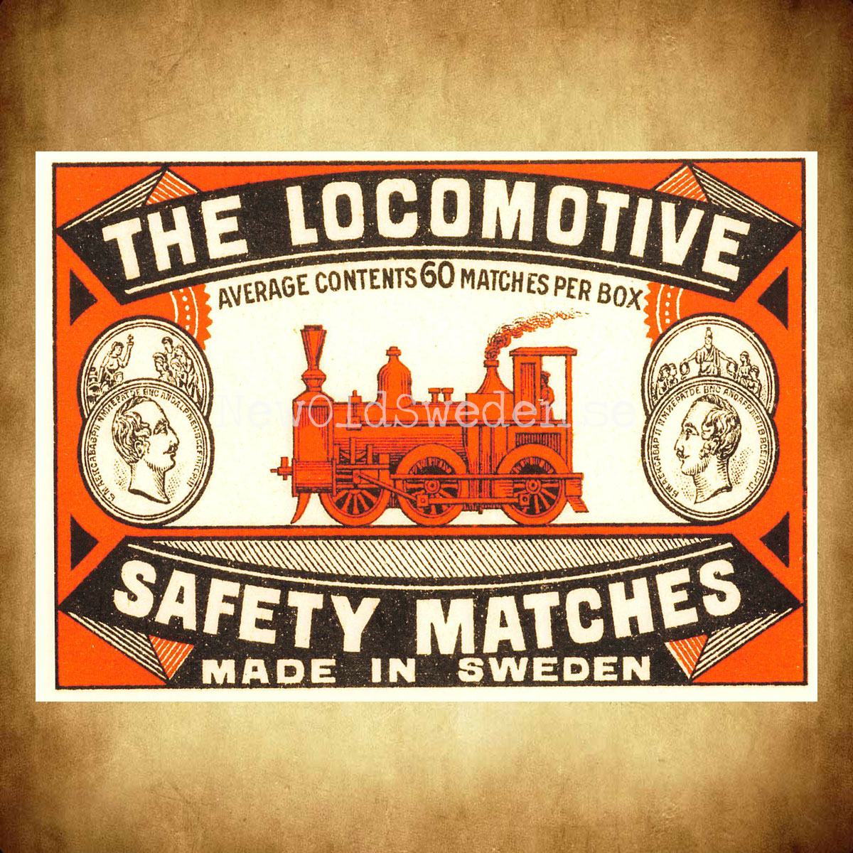 SAFETY MATCHES SWEDEN - THE LOCOMOTIVE - Vykort A5 - 2
