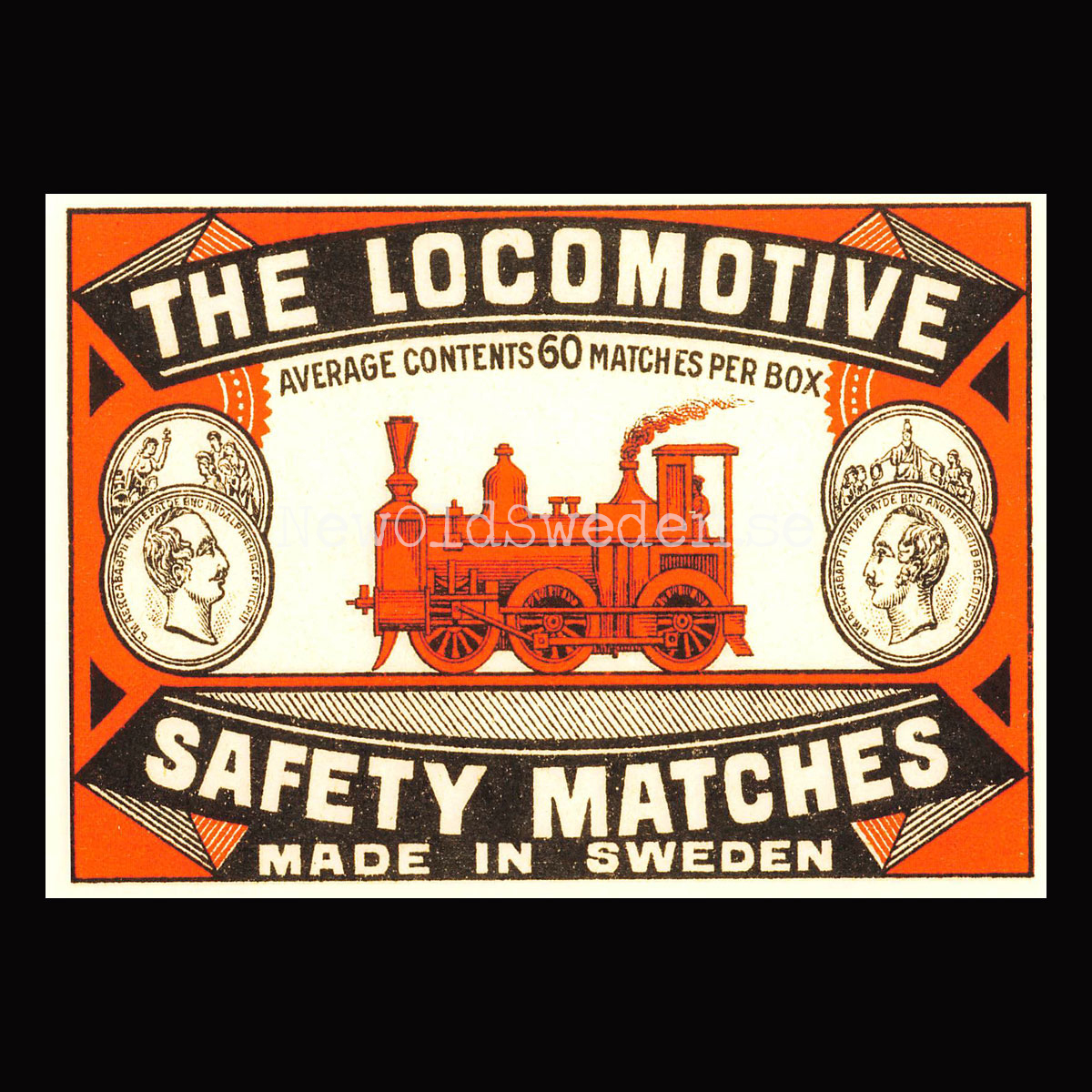 SAFETY MATCHES SWEDEN - THE LOCOMOTIVE - Vykort A5