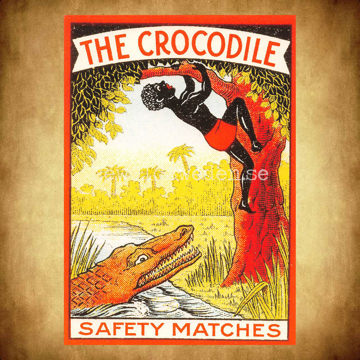 SAFETY MATCHES SWEDEN - THE CROCODILE - Vykort A5 - 2
