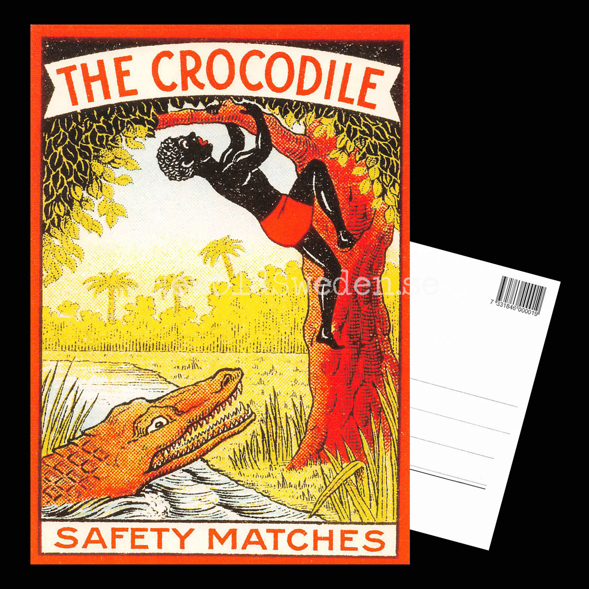 SAFETY MATCHES SWEDEN - THE CROCODILE - Vykort A5 - 3