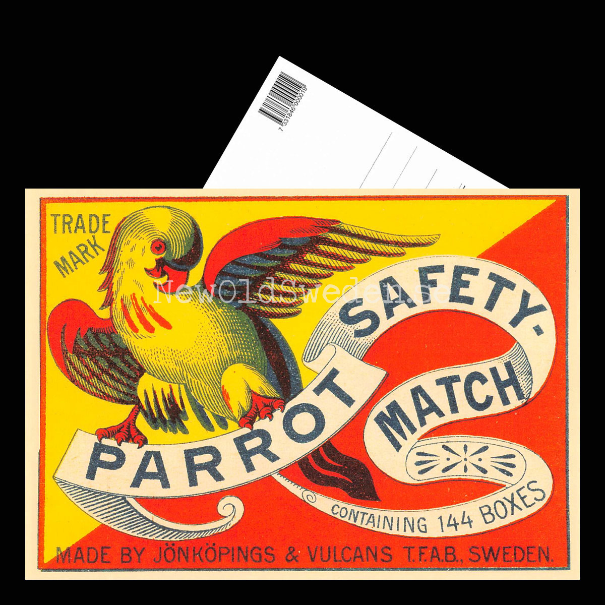 SAFETY MATCHES SWEDEN - PARROT - Vykort A5 - 3
