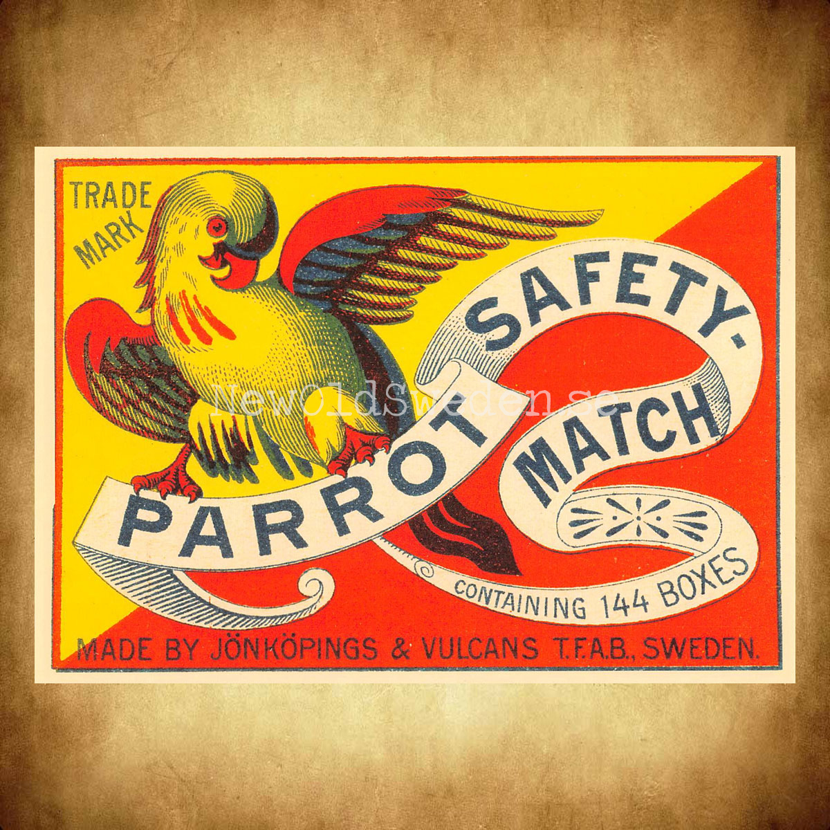 SAFETY MATCHES SWEDEN - PARROT - Vykort A5 - 2