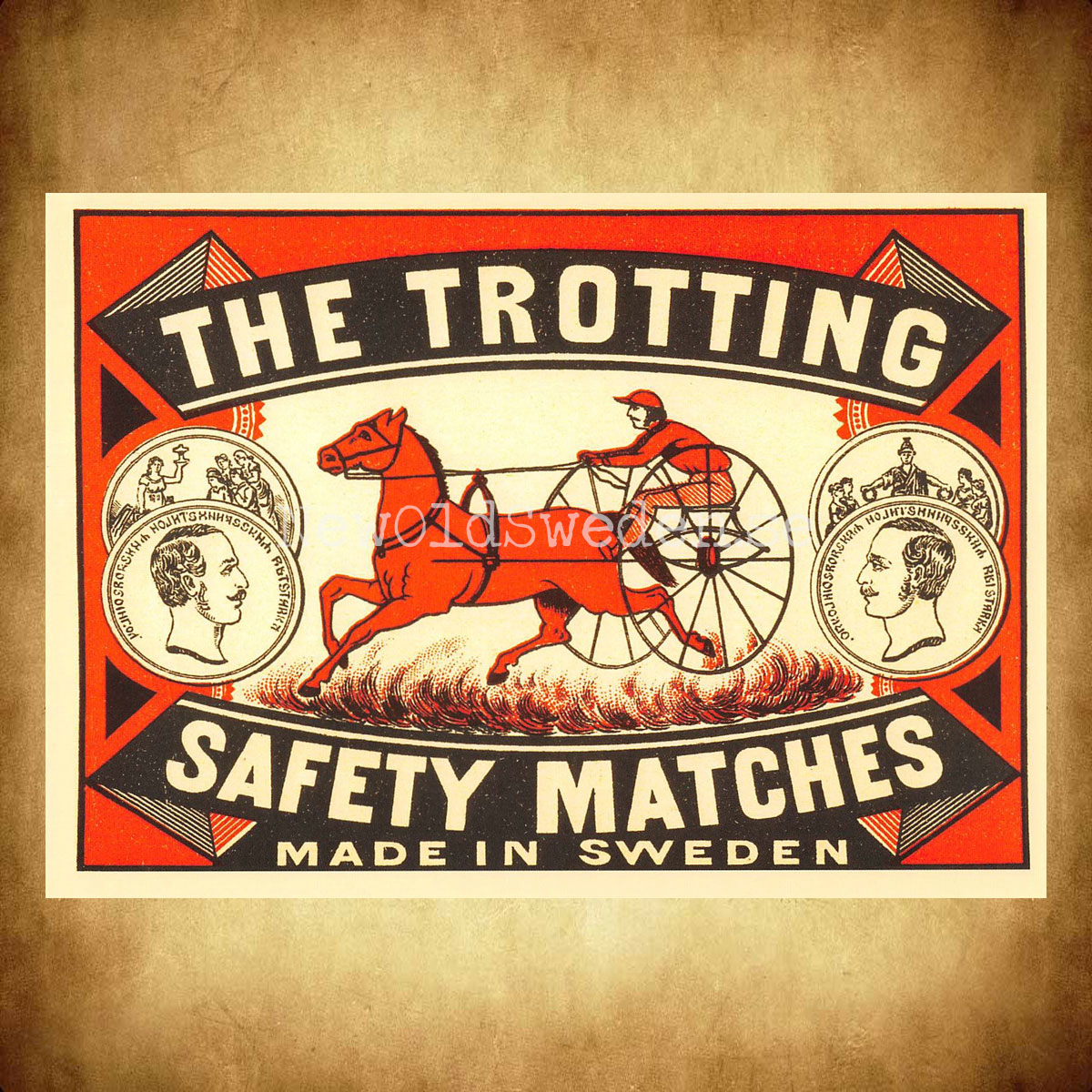 SAFETY MATCHES SWEDEN - THE TROTTING - Vykort A5 - 2