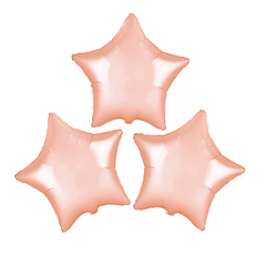Miniballonger | Foliestjärnor | 3-pack | Rosé