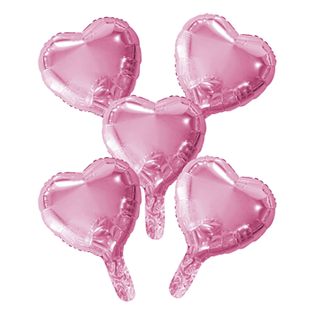 Små foliehjärtan | 5-pack | Rosa