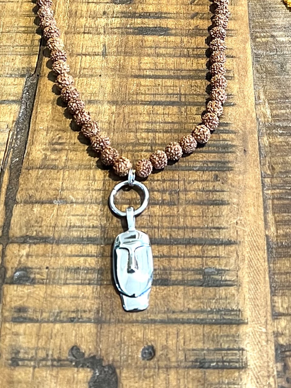  Necklace Face / seed brown - 2