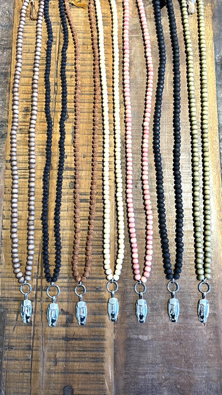  Necklace Face / seed brown - 3