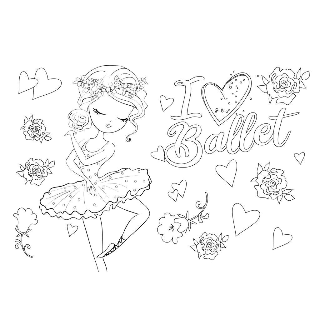 I Love Ballet Målarbok Med Klistermärken - 3