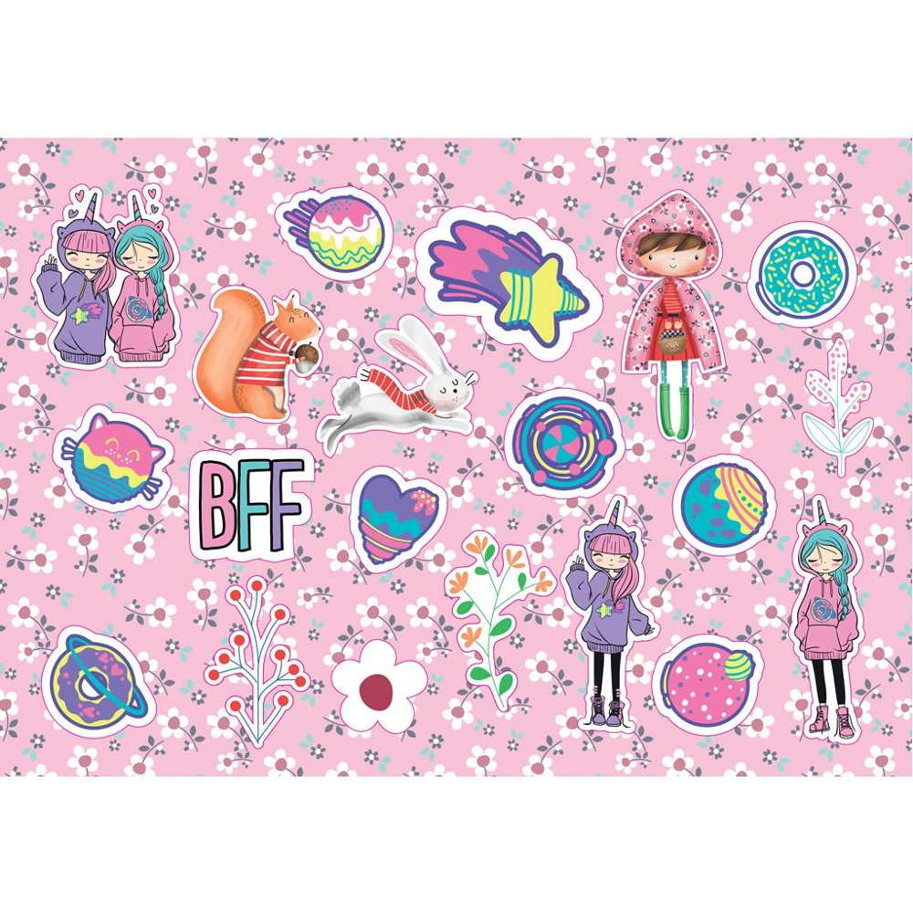 Girl Unicorn Målarbok med Klistermärken - 2