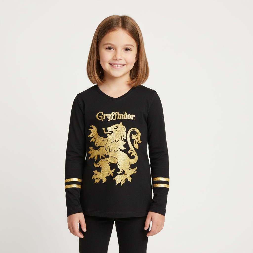 Harry Potter T-shirt Långärmad Gryffindor Svart