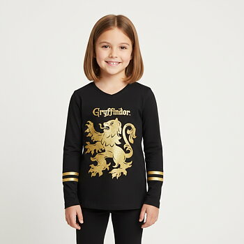 Harry Potter T-shirt Långärmad Gryffindor Svart