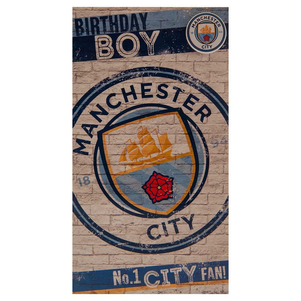 Manchester City Födelsedagskort med Pin - 4