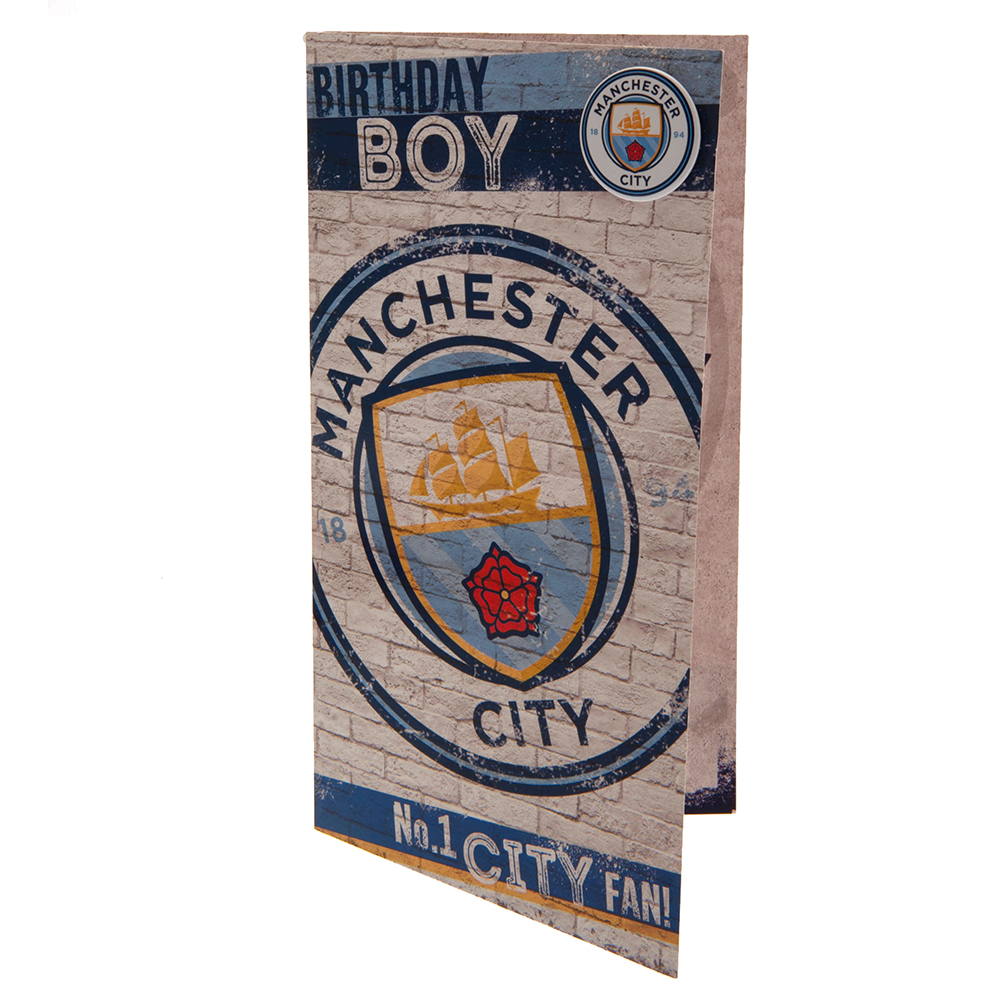 Manchester City Födelsedagskort med Pin - 2