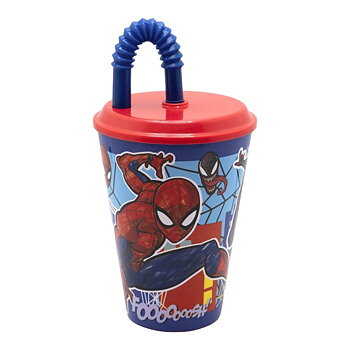 Spiderman Mugg med Sugrör Streets