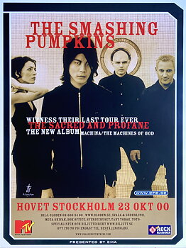 THE SMASHING PUMPKINS - Stockholm  23 Okt Konsertaffisch (2000) 