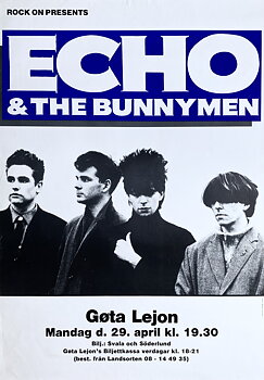 ECHO & THE BUNNYMEN - Stockholm 29 Apr Konsertaffisch (1985)