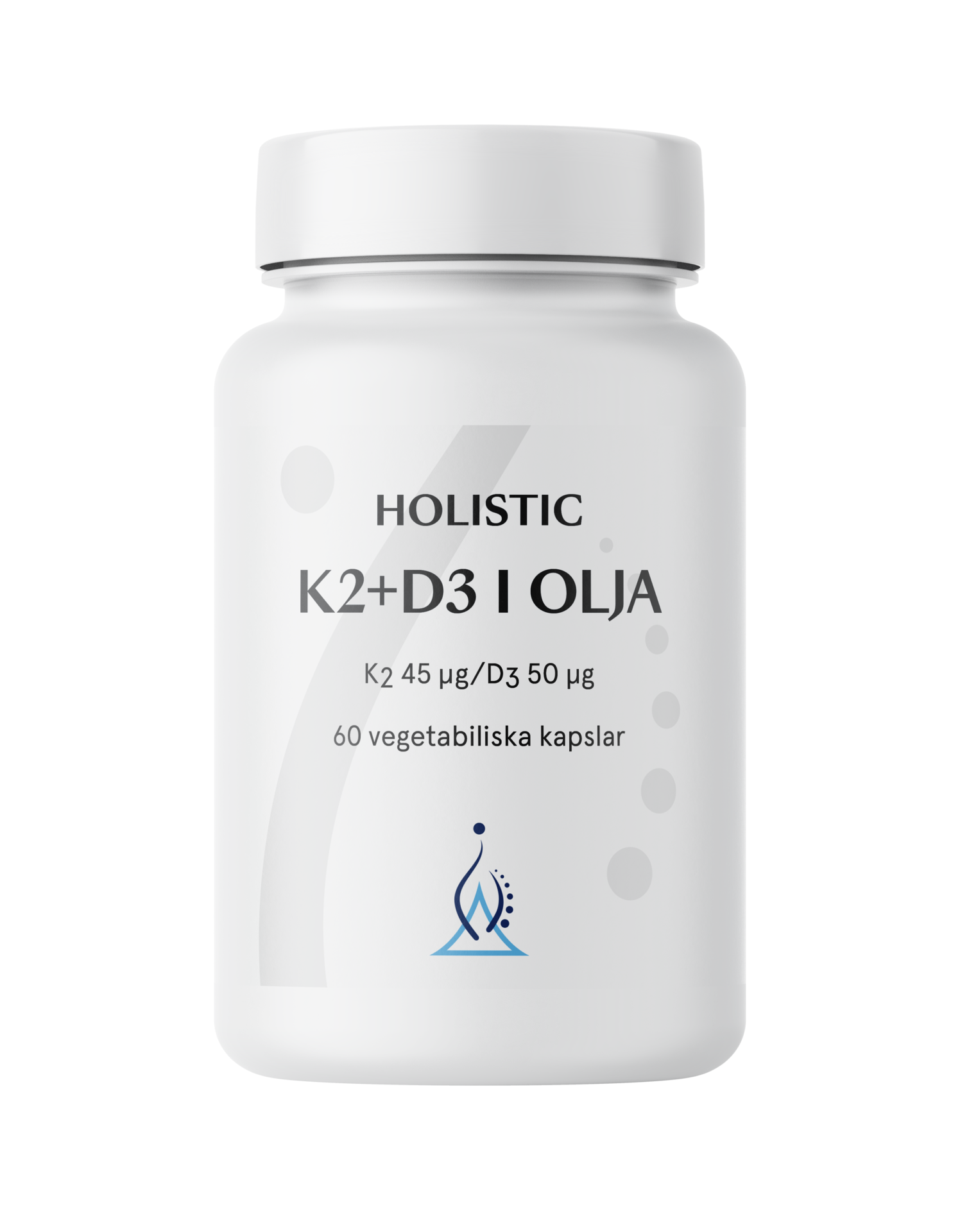 K2+D3-vitamin i olja, 60 kapslar - Holistic