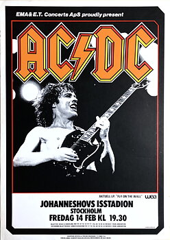 AC/DC - Stockholm 14 Feb Konsertaffisch (1986)