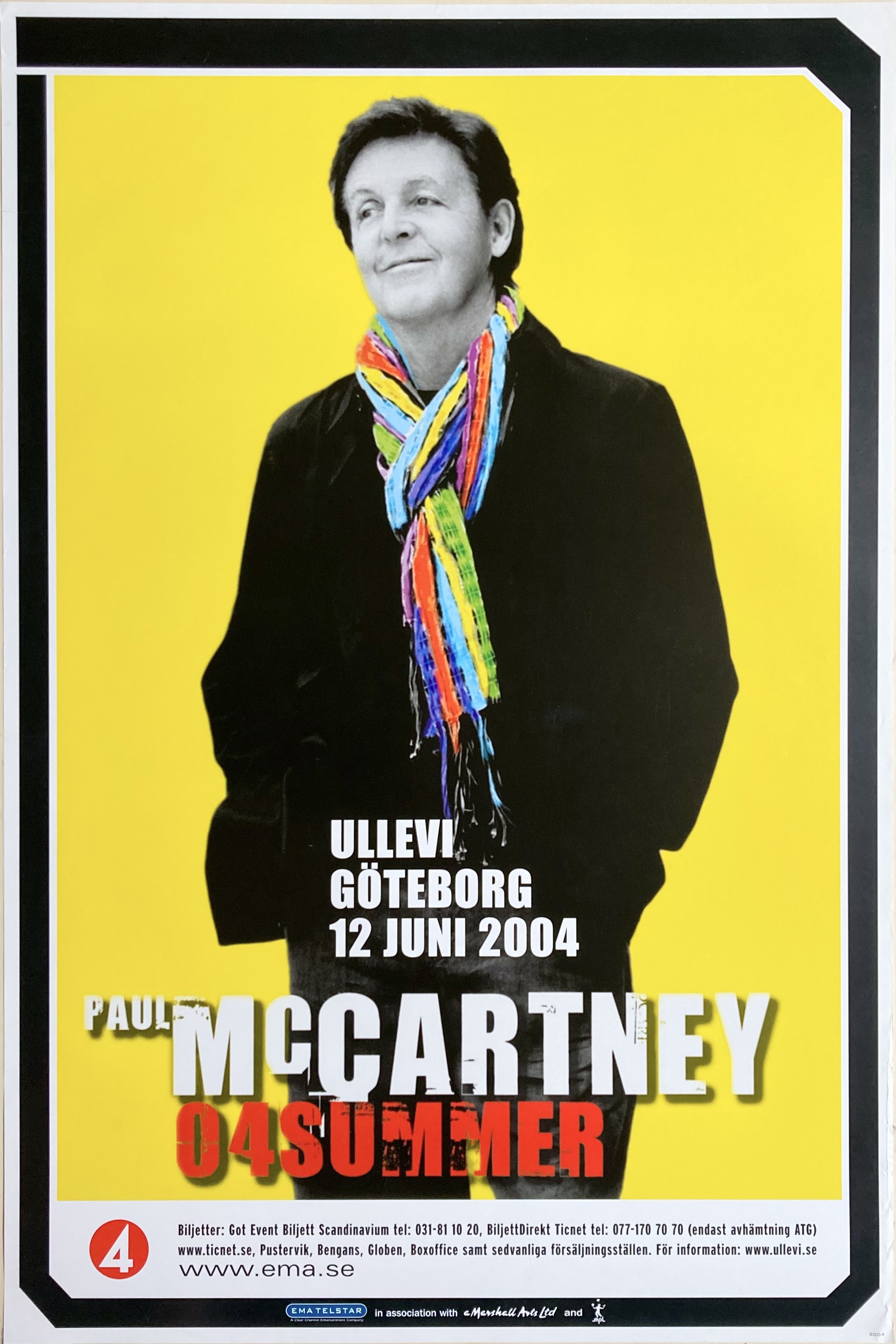 PAUL MCCARTNEY - Göteborg 12 Jun Konsertaffisch (2004) 
