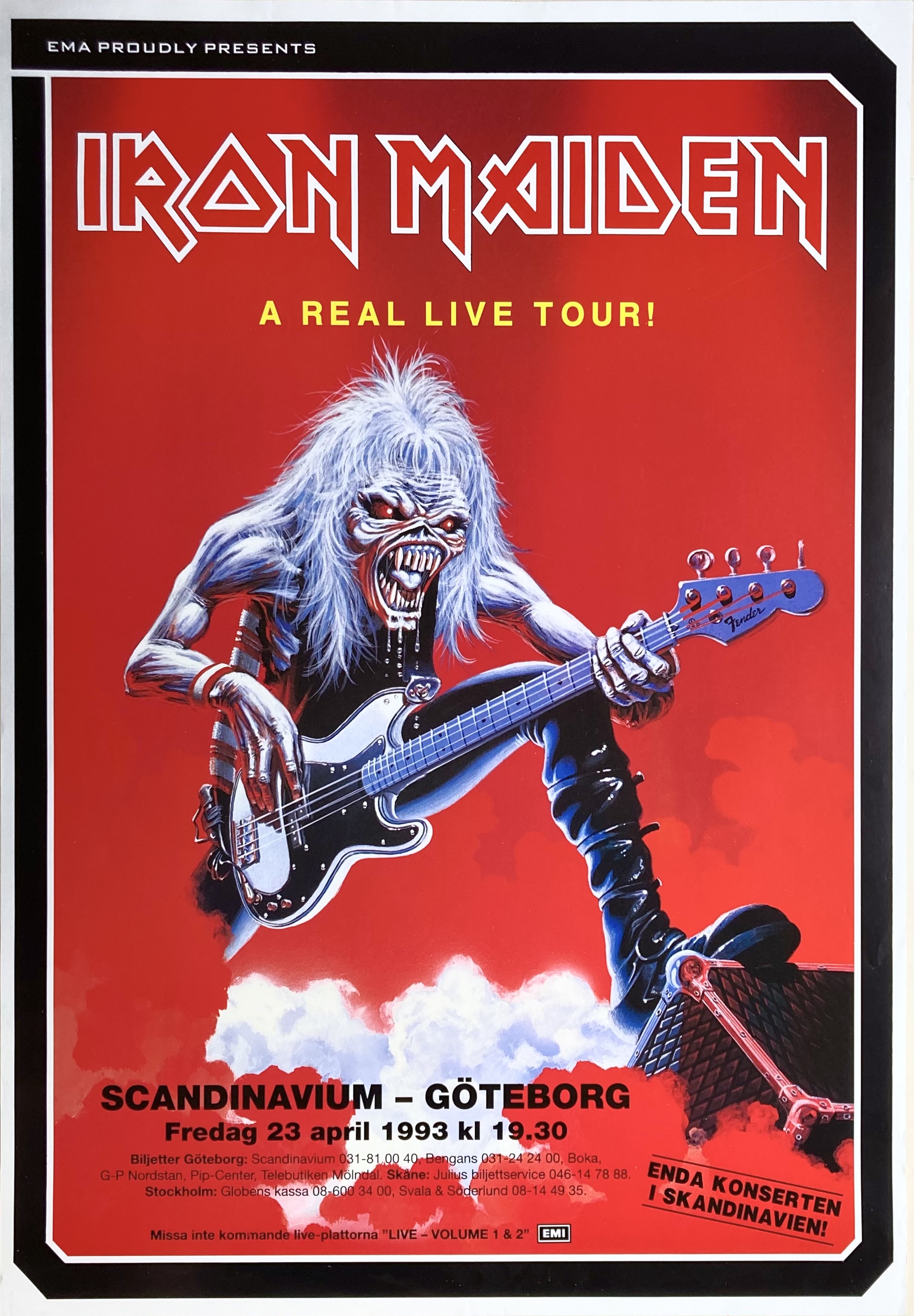 IRON MAIDEN - Göteborg 23 Apr Konsertaffisch (1993)