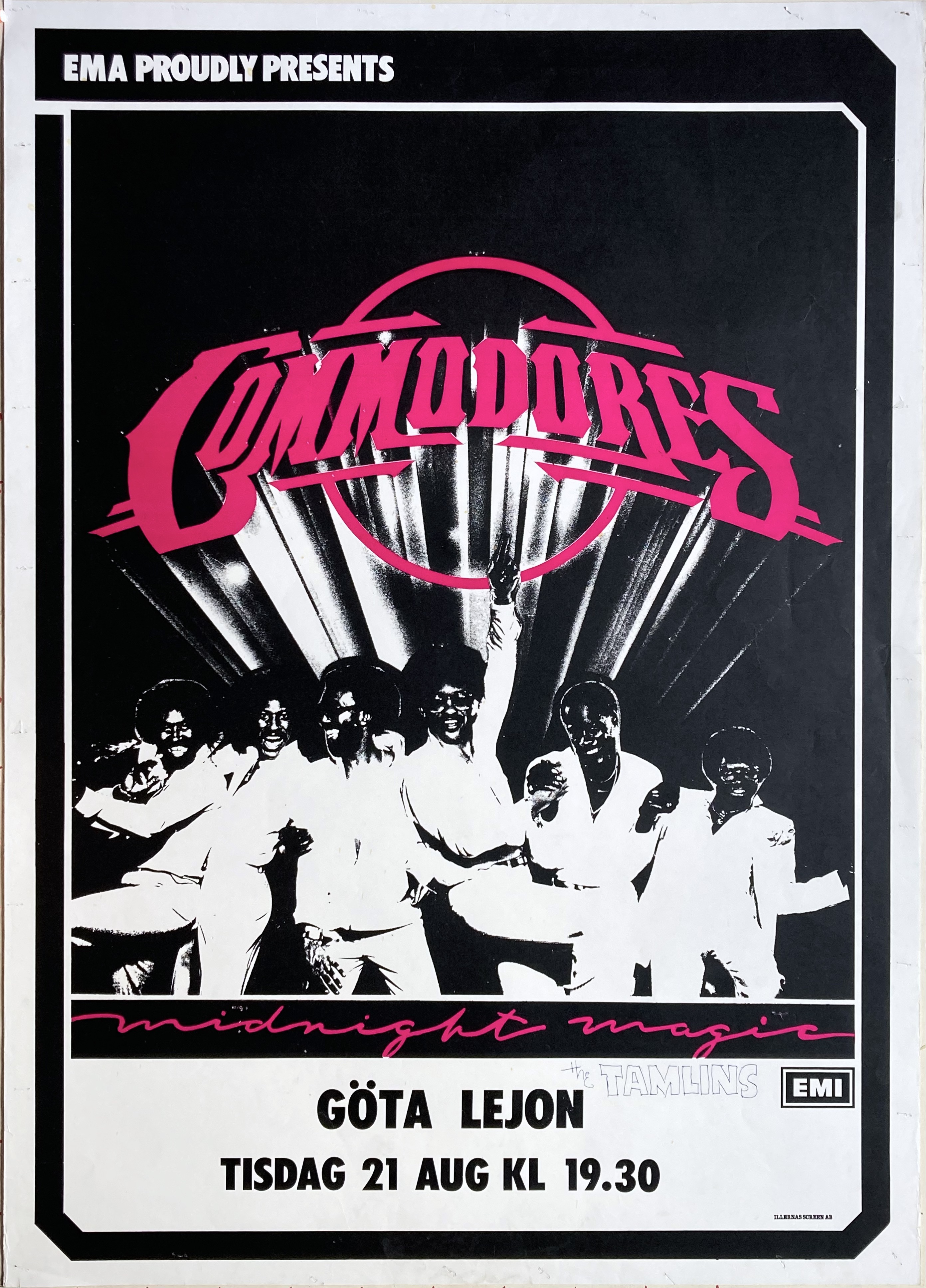 COMMODORES - Stockholm 21 Aug Konsertaffisch (1979)