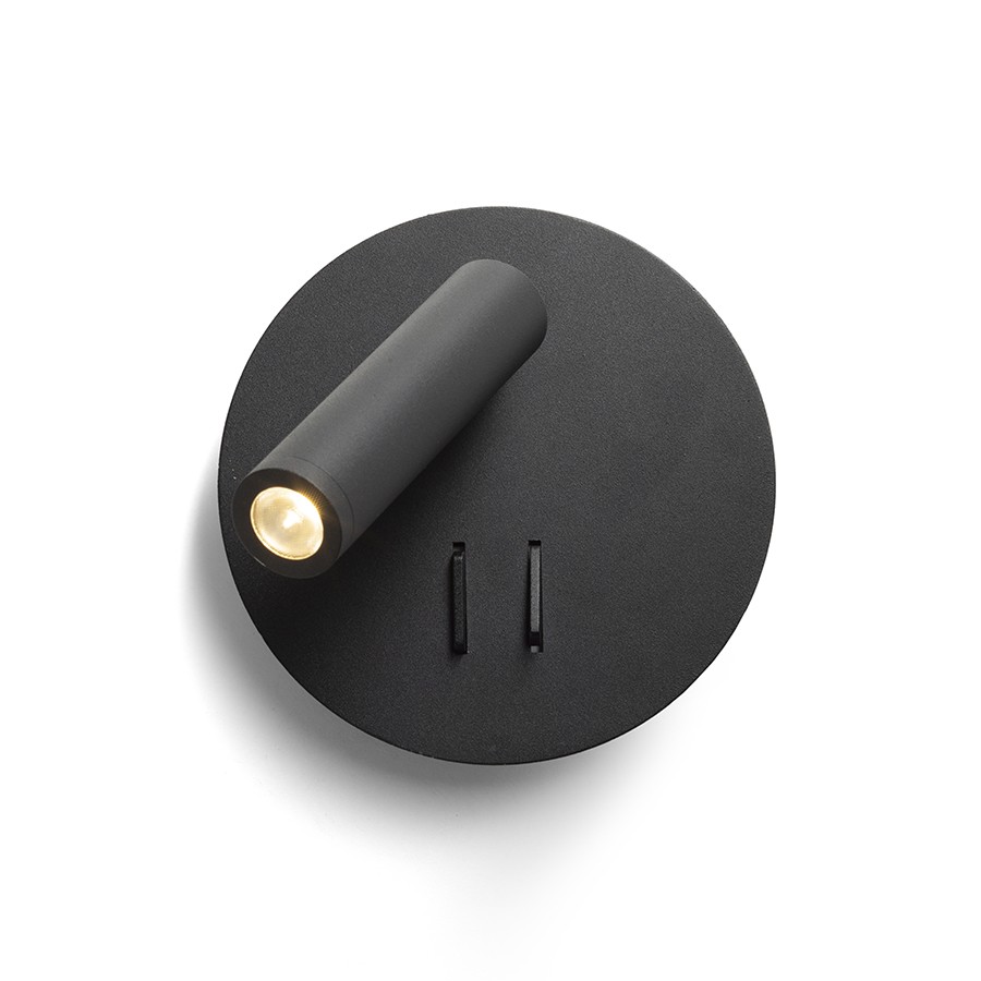 RENDL Thalia vägg svart LED 6+3W 3000K - 2
