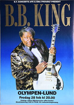 B.B. KING - Lund 28 Feb Konsertaffisch (1992)