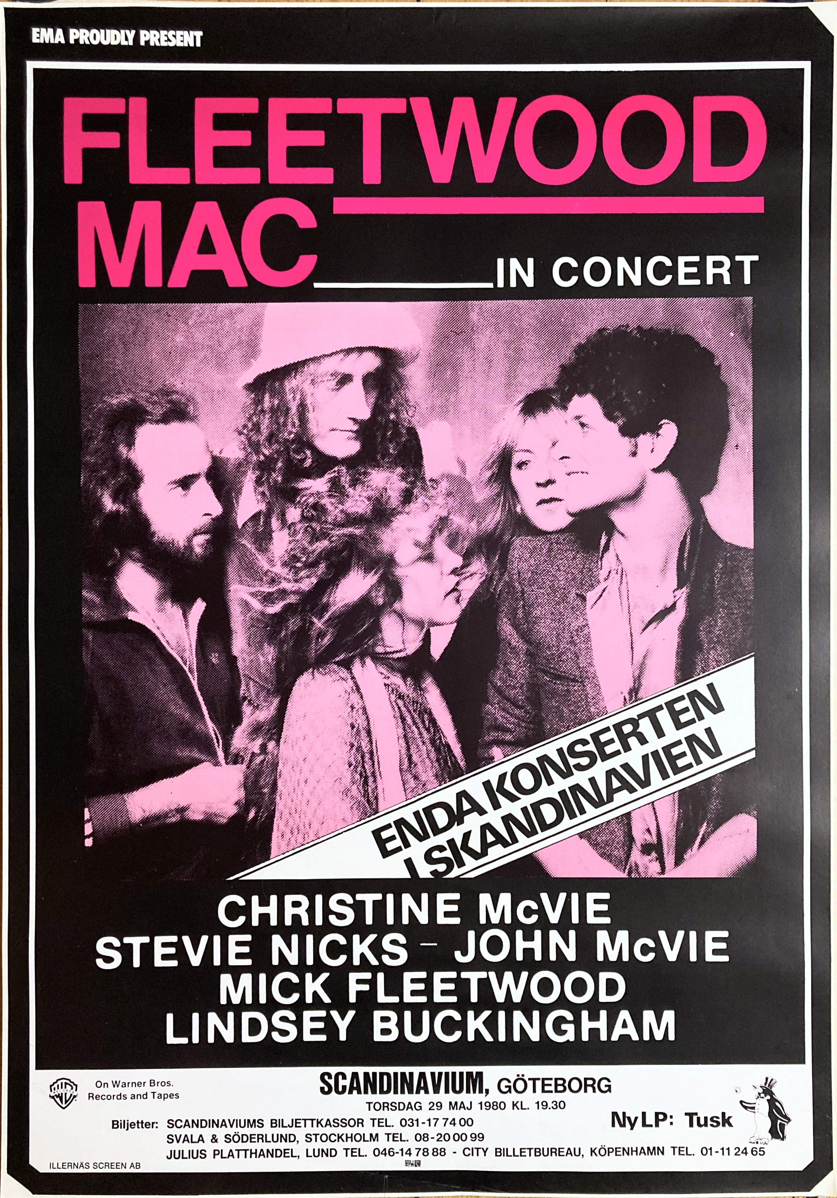 FLEETWOOD MAC - Göteborg 29 Maj Konsertaffisch (1980)