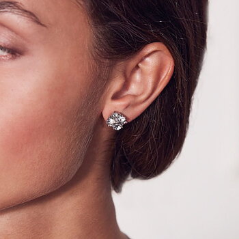 HEART SPARKLE STUDS STEEL - EDBLAD