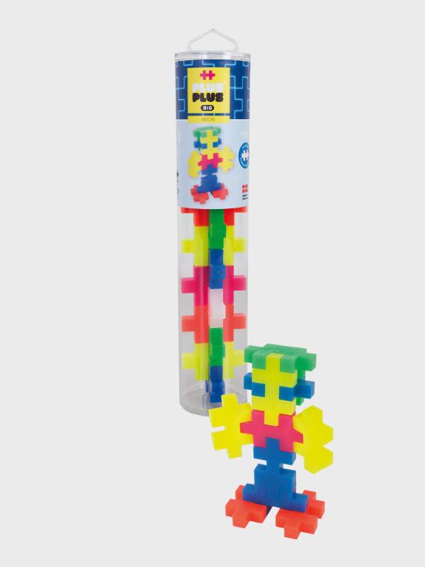 Plus-Plus BIG Tube Neon Färgmix, 15 Bitar