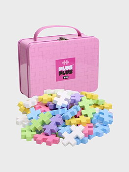 Plus-Plus BIG Rosa Metallväska Pastellmix, 70 st