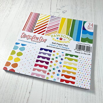  TIME FOR TEA DESIGNS-Pawsome Rainbows 6x6 Inch Paper Pack 