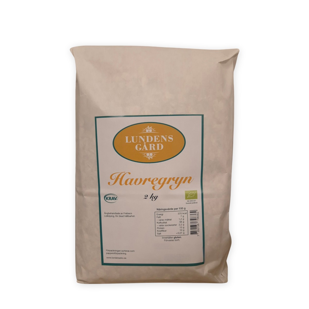 Havregryn KRAV 4 x 2 kg, Lundens Eko
