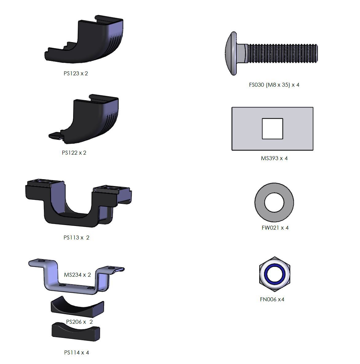SP04 PipeTube Pro-asennussarja - 2