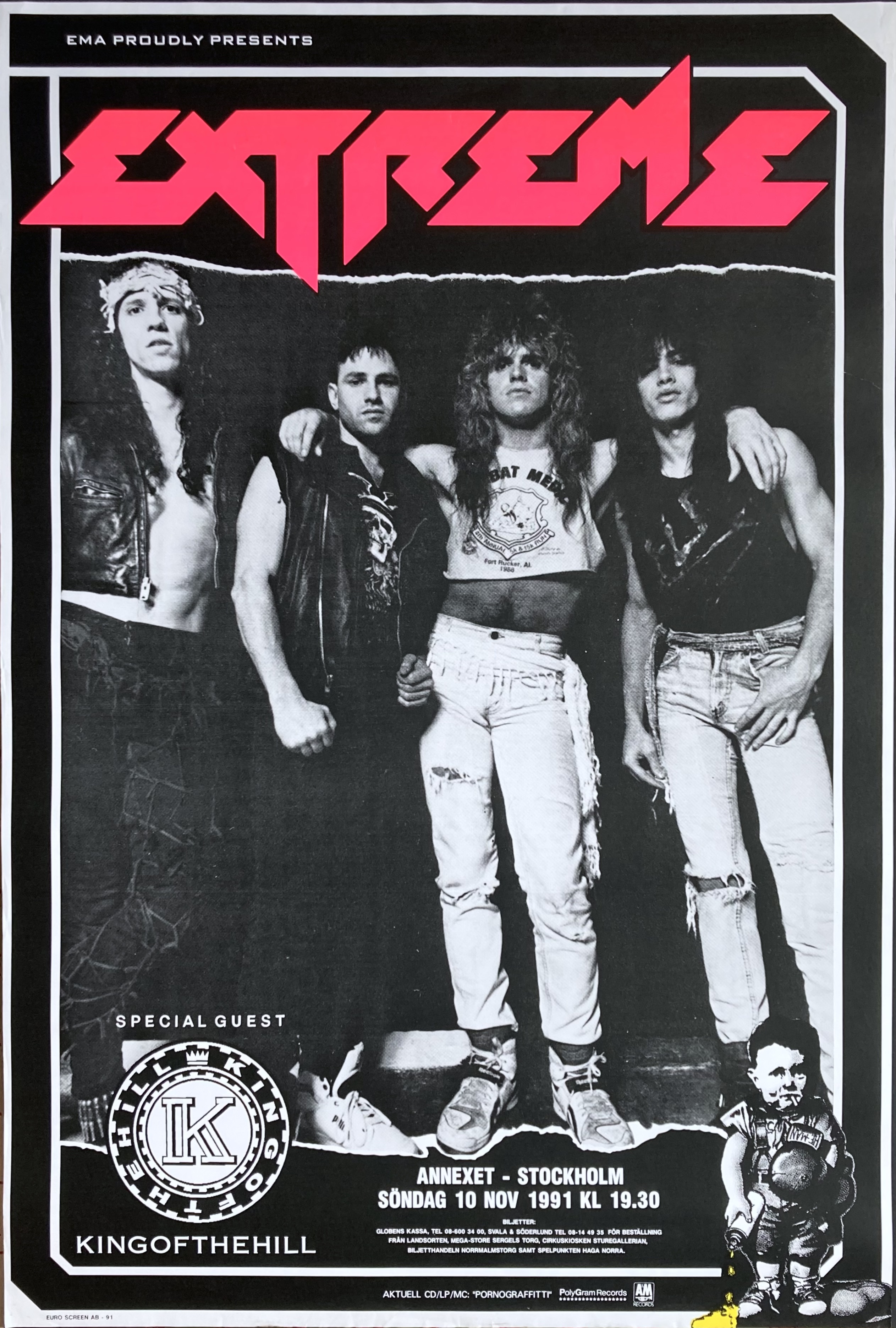 EXTREME - Stockholm 10 Nov Konsertaffisch (1991)