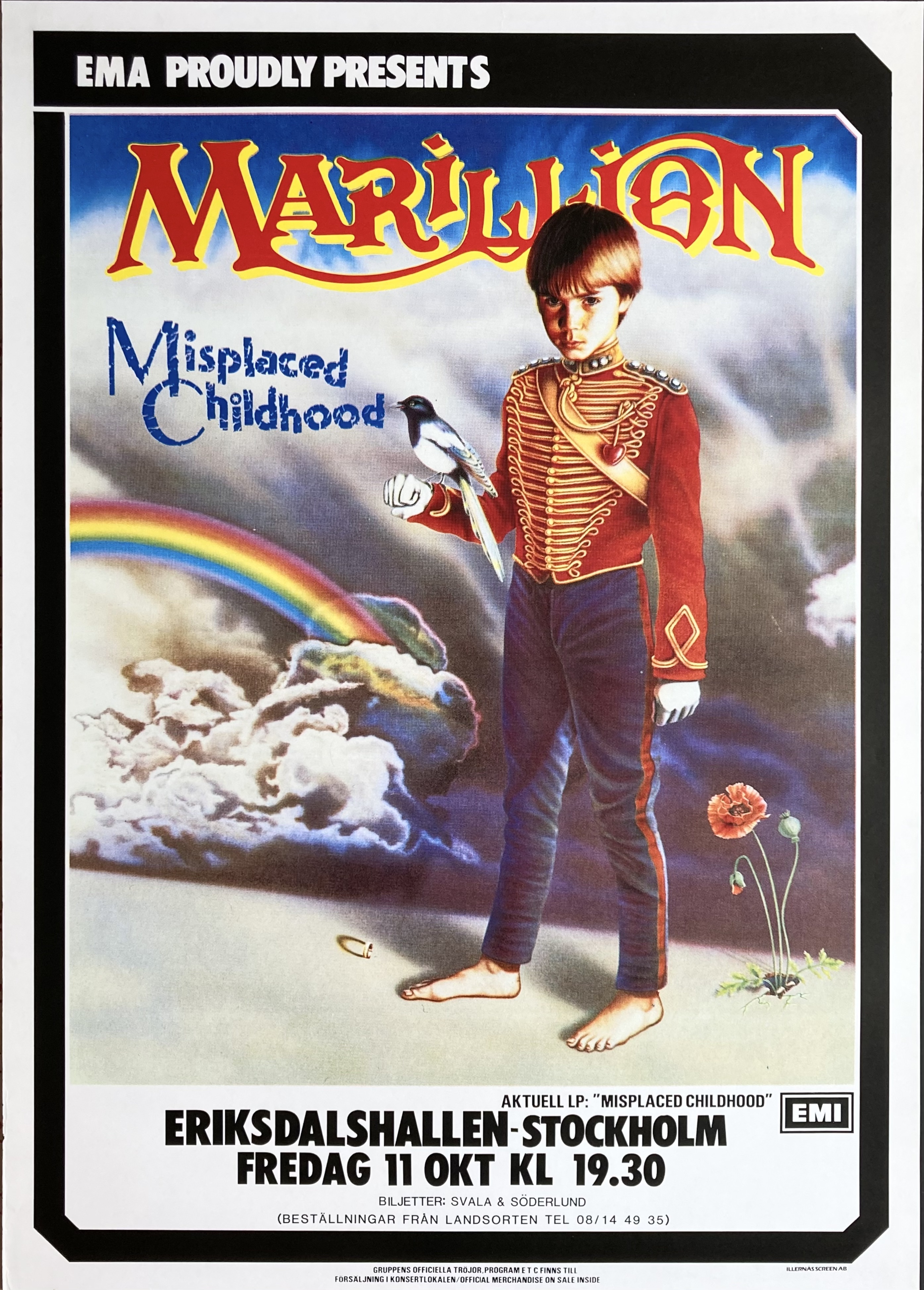 MARILLION - Stockholm 11 Okt Konsertaffisch (1985)