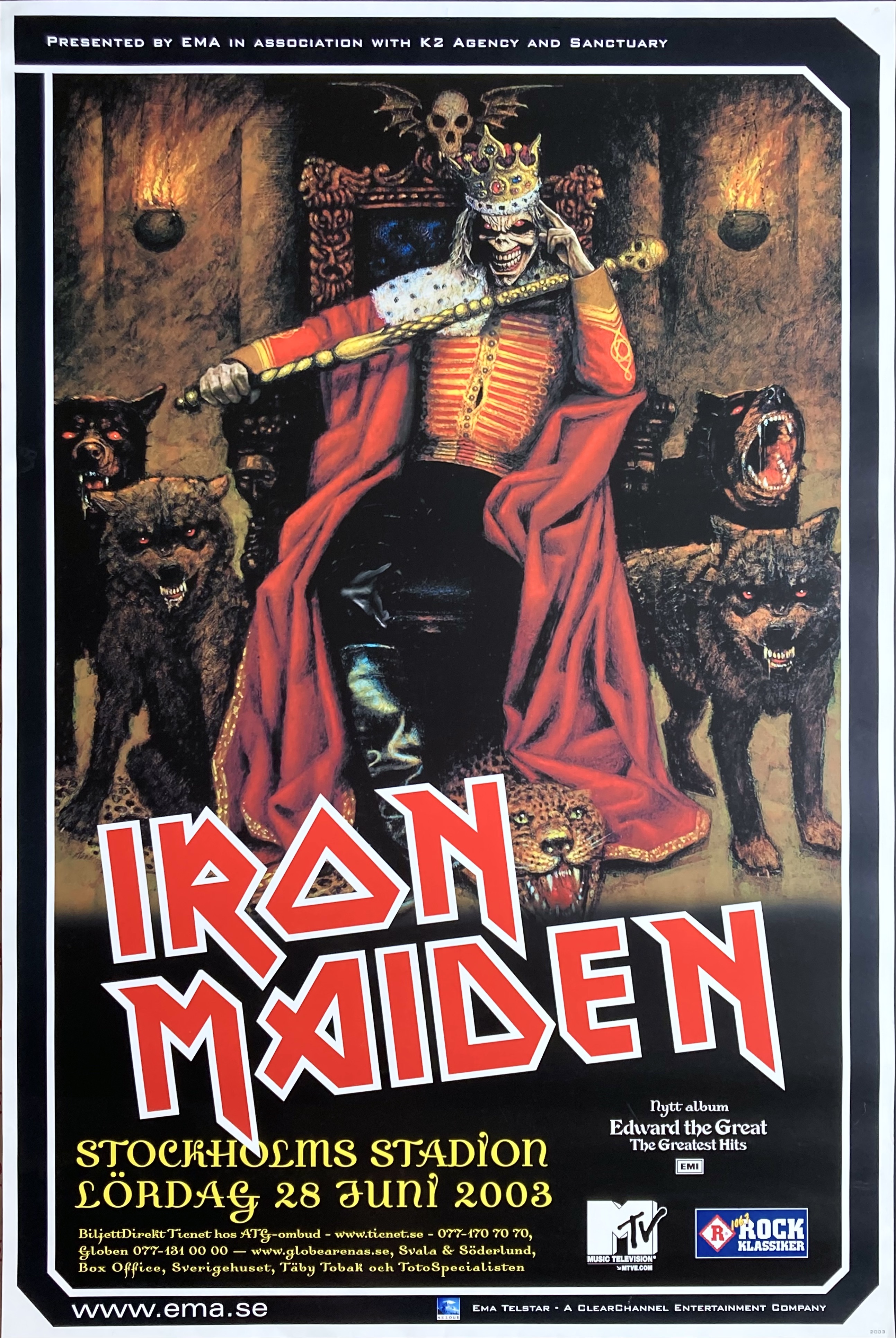 IRON MAIDEN - Stockholm 28 Jun Konsertaffisch (2003) 